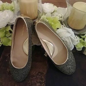 Gold and Black studded Ivanka Trump flats